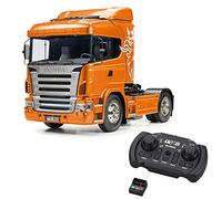 Carson Tamiya 56338 1:14 RC Scania R470 Naranja - Paquete de Camiones Que Incluye Mando a Distancia (KO 8 Canales MC-8 MX-F TR Set 2 ,4G), camión RC, camión teledirigido, modelismo