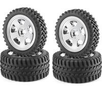 Carson 500900028-1:10 Neumáticos/Llantas Set All Terrain, Accesorios Modelo, Cromo
