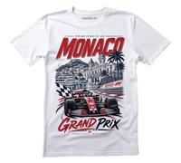CARSPIRIT Camiseta Monaco Grand Prix, Blanco, Estampado F1