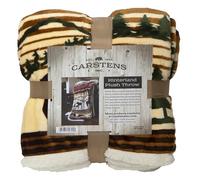 CARSTENS, INC. Ultra Premium Sherpa Throw Blanket Manta Hinterland, Forro Polar de Piel sintética, Large 54" x 68"