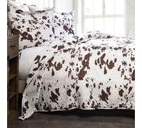 CARSTENS, INC. Western Aztec Country - Juego de Ropa de Cama de Microfibra con Estampado de Vaca, Wrangler Western Cowhide, matrimonial/Queen