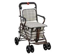 Cart de asistencia Ayuda de movilidad multifuncional Ayuda anciana Carretero plegable Push y Sit Sent Scooter Scooter Space Waring con ruedas