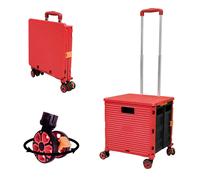 Cart de utilidad plegable plegable de cajas porttiles porttiles de caja con mango telescpico de plstico resistente con colapso 4 ruedas giratoria