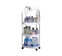 Cart Storage Rack - Rolling Shelves With Wheels Portable Design | Multi-Purpose Organizer Cart For Diaper Mineral Water Shower Gel | For Bedroom Kitchen Bathroom Utility Trolley Space-Saving Storage S