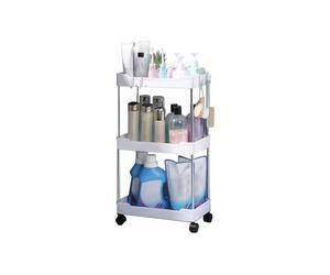Cart Storage Rack - Rolling Shelves With Wheels Portable Design | Multi-Purpose Organizer Cart For Diaper Mineral Water Shower Gel | For Bedroom Kitchen Bathroom Utility Trolley Space-Saving Storage S