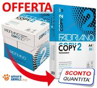 Papel A4 FABRIANO COPY 2 → 1 / 2 / 5 / 10 Resma 500 Hojas → 80 Gr Para Impresora