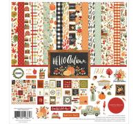 Carta Bella Paper Company Kit de colecci n Hello Autumn Rojo Verde azulado Amarillo Naranja Negro 12 x 12 pulgadas