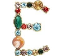 Carta Broche A-Z con cristal, perla de cristal broche inicial esmalte chapado en oro colorado letra alfabeto alfil de pecho joyería para regalos (K)