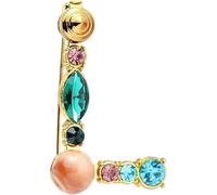 Carta Broche A-Z con cristal, perla de cristal broche inicial esmalte chapado en oro colorado letra alfabeto alfil de pecho joyería para regalos (U)