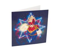 Carta Crystal Art para diamantar - Captain Marvel - 18 x 18 cm