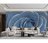 Carta da parati, arte moderna, dipinto 3D con texture di rose blu dorate, divano TV, parete di sfondo del soggiorno, sala da pranzo, camera da letto, murale per studio, 250x175 cm