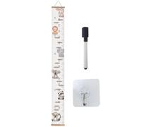 Carta De Altura - Tabla De Crecimiento Colgado | Regla De Medición De La Pared | Regla De Medición De La Altura De La Lona De Tela | Soberanos Removibles De Marco De Madera Para Vivero De C