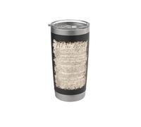Carta de Derechos Constitución de los Estados Unidos sobre papel pergamino sepia Vaso térmico de acero inoxidable de doble pared