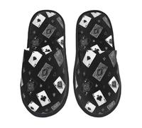 Carta De Juego Negra (4) Unisex Pantuflas Suave Zapatos Antideslizante Zapatillas De Casa Para Exterior Interior Invierno L