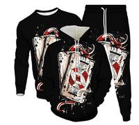Carta de Juego Póker Impresión 3D Mujeres Hombres Sudaderas con Capucha y Sudadera y Pantalones de Chándal Chándal 3 Piezas Conjunto Ropa Deportiva