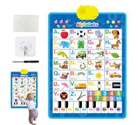 Carta de pared electrónica en alfabeto - Tablero de números de alfabeto Musical, Cartel interactivo Talking Apposter Toy | Tabla de aprendizaje electrónico Inteligente para Les