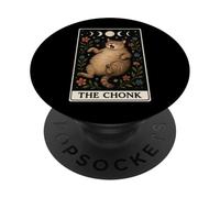 Carta de Tarot con el Divertido Meme de un Gato Gordo de The Chonk, Gato atigrado, Bruja PopSockets PopGrip Adhesivo
