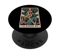 Carta de Tarot con Forma de Esqueleto de Hamburguesa The Burger Boy Witchy Moon PopSockets PopGrip Adhesivo