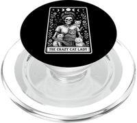 Carta de Tarot con Forma de Esqueleto de The Crazy Cat Lady Cat Mom Witchy Moon PopSockets PopGrip para MagSafe