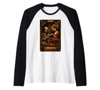 Carta de Tarot Darkness Skeleton Nail Boss The Nail Tech's Life Camiseta Manga Raglan