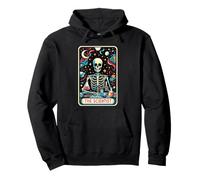 Carta de Tarot de Esqueleto científico para Halloween Sudadera con Capucha