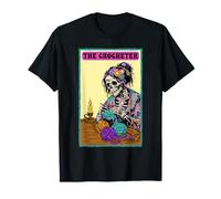 Carta De Tarot De Ganchillo Esqueleto Crocheter Tejer Camiseta