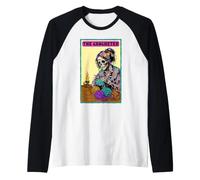 Carta De Tarot De Ganchillo Esqueleto Crocheter Tejer Camiseta Manga Raglan