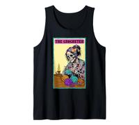 Carta De Tarot De Ganchillo Esqueleto Crocheter Tejer Camiseta sin Mangas
