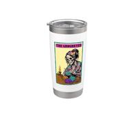 Carta De Tarot De Ganchillo Esqueleto Crocheter Tejer Vaso térmico de acero inoxidable de doble pared
