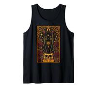 Carta de Tarot de Gato Negro gótico Halloween Luna Mujeres niñas Camiseta sin Mangas