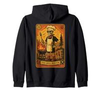 Carta de tarot de Grill Master - Vintage Skeleton BBQ Chef Sudadera con Capucha