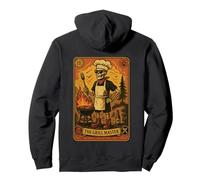 Carta de tarot de Grill Master - Vintage Skeleton BBQ Chef Sudadera con Capucha