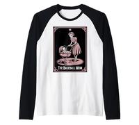 Carta de tarot de Halloween de The Baseball Mom, Skeleton Mom Camiseta Manga Raglan