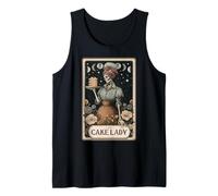Carta de Tarot de The Cake Lady Cake Baker Cake Baking con Forma de Esqueleto Camiseta sin Mangas