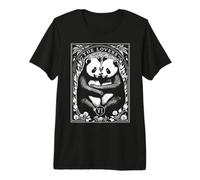 Carta de Tarot de The Lovers, Bonita Pareja de Amantes de los Pandas, Vintage Camiseta Premium