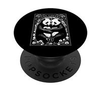 Carta de Tarot de The Lovers, Bonita Pareja de Amantes de los Pandas, Vintage PopSockets PopGrip Adhesivo