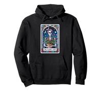 Carta de Tarot de The Plant Lady, Divertida Calavera de Esqueleto, mamá, Flores Sudadera con Capucha