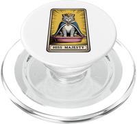 Carta de Tarot para gatos Hiss Majesty Cute Cat Litter Box Funny Cat PopSockets PopGrip para MagSafe