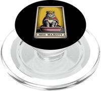 Carta de Tarot para gatos Hiss Majesty Cute Cat Litter Box Funny Cat PopSockets PopGrip para MagSafe