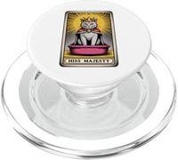 Carta de Tarot para gatos Hiss Majesty Cute Cat Litter Box Funny Cat PopSockets PopGrip para MagSafe