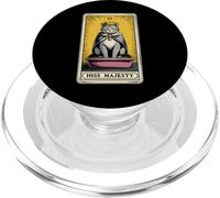 Carta de Tarot para gatos Hiss Majesty Cute Cat Litter Box Funny Cat PopSockets PopGrip para MagSafe