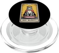Carta de Tarot para gatos Hiss Majesty Cute Cat Litter Box Funny Cat PopSockets PopGrip para MagSafe