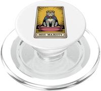 Carta de Tarot para gatos Hiss Majesty Cute Cat Litter Box Funny Cat PopSockets PopGrip para MagSafe