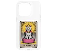 Carta de Tarot para gatos The Emperor Cute Cat Litter Box Funny Cat Carcasa para iPhone 15 Pro