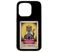 Carta de Tarot para gatos The Emperor Cute Cat Litter Box Funny Cat Carcasa para iPhone 15 Pro