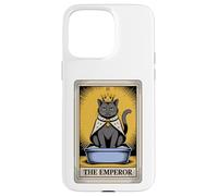 Carta de Tarot para gatos The Emperor Cute Cat Litter Box Funny Cat Carcasa para iPhone 15 Pro Max