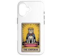 Carta de Tarot para gatos The Emperor Cute Cat Litter Box Funny Cat Carcasa para iPhone 16