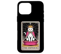 Carta de Tarot para gatos The Emperor Cute Cat Litter Box Funny Cat Carcasa para iPhone 16 Pro Max