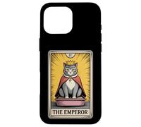 Carta de Tarot para gatos The Emperor Cute Cat Litter Box Funny Cat Carcasa para iPhone 16 Pro Max