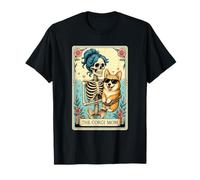 Carta de Tarot Retro Divertida de The Corgi Mom con Forma de Esqueleto para Halloween Camiseta